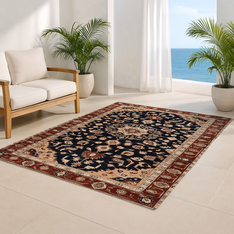Persian Brown Indoor and Outdoor Area Rug, Rectangle 2' x 3'