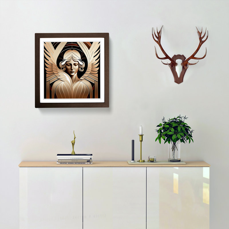 Single Picture Frame Print on Wood, Walnut