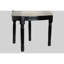 Ensemble de 2 chaises de salle à manger French Country, chaises rembourrées à dossier rond en rotin, pour le salon, la cuisine, le restaurant, structure en bois massif noir, tissu beige-1619035456-1619035459