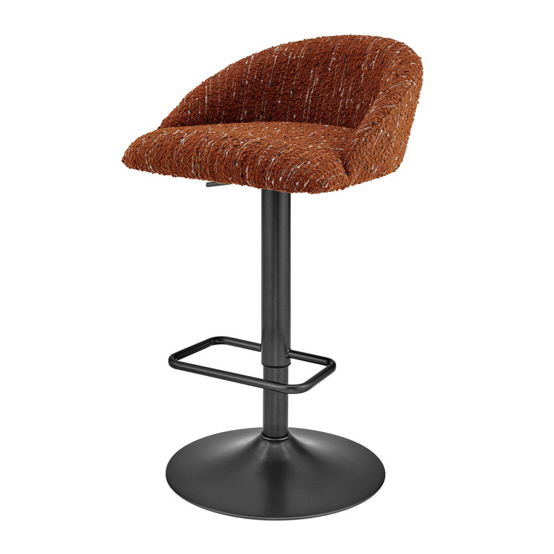 Felomina Fabric Gaslift Swivel Bar Stool, Orange