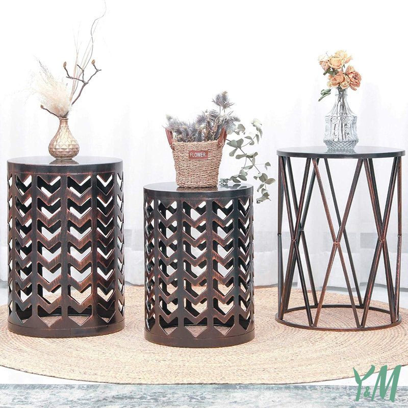 Table de bout Tyanne, Noir / Bronze