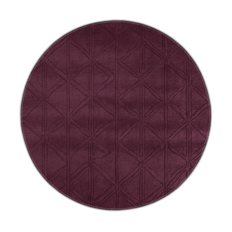 Tapis rouge intérieur et extérieur Trellis, Rond 5 pi
