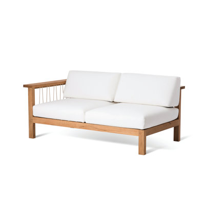 Maro 64.5'' Wide Teak Loveseat with Cushions