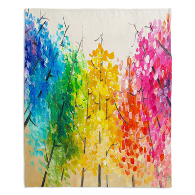 Couverture sherpa doux tree trees ii