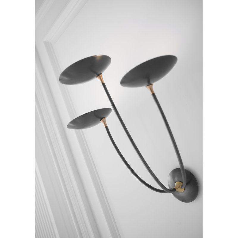 Thomas O'Brien Keira Large Triple Sconce, Bronze/Hand-Rubbed Antique Brass