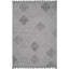 Tapis tissé et tissé 4 x 6 blanc / gris à treillis