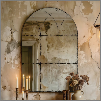 Miroir mural semi-circulaire polyvalent pour la maison Idéal pour les chambres à coucher, les salons, les salles à manger, les foyers, les foyers et plus encore