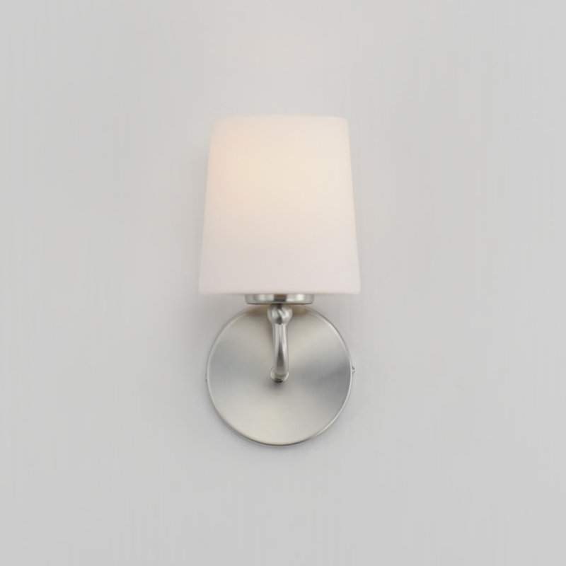 Steel Armed Sconce, Satin Nickel