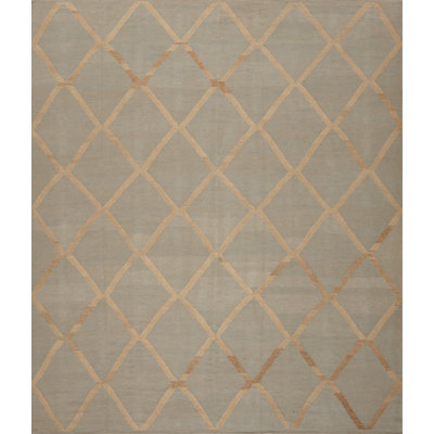 Tapis gris/brun handwoven à tissage plat