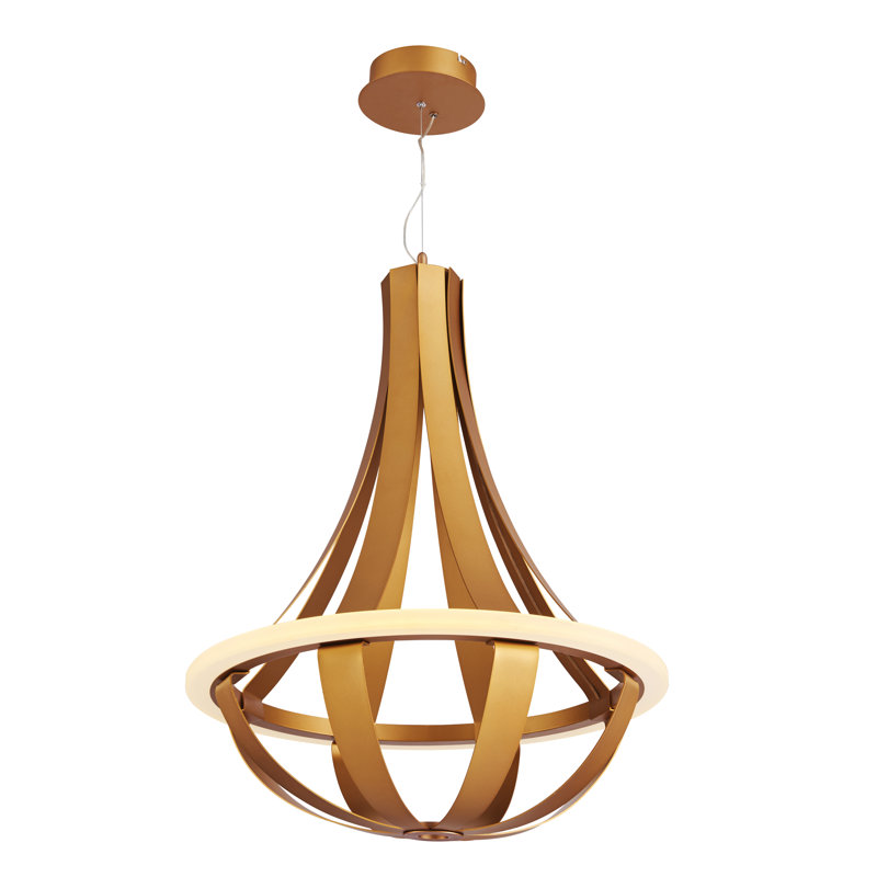 Transitional 1 Light LED Gold Chandelier, Gold