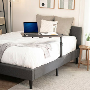 Sidekiix 30" x 15" Overbed Table with Under Mattress Support, Adjustable Tray