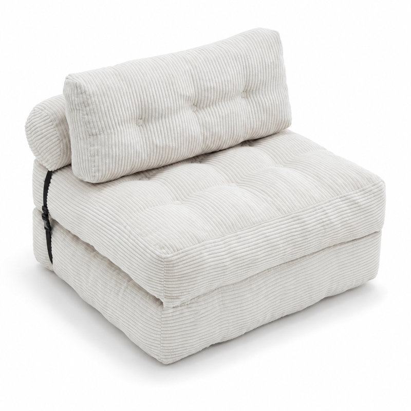 Canapé-lit pliant confortable en tissu avec cordon et matelas escamotable pour le salon de la chambre à coucher