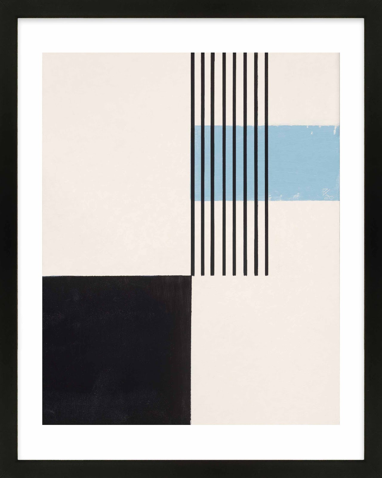 Black And Blue 2 by Robert Kamnatnik, Black, 25" H x 20" W x 1.25" D