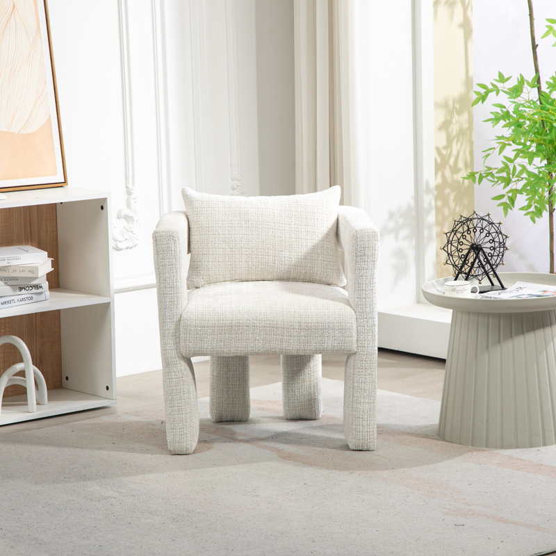 Upholstered Armchair, Beige