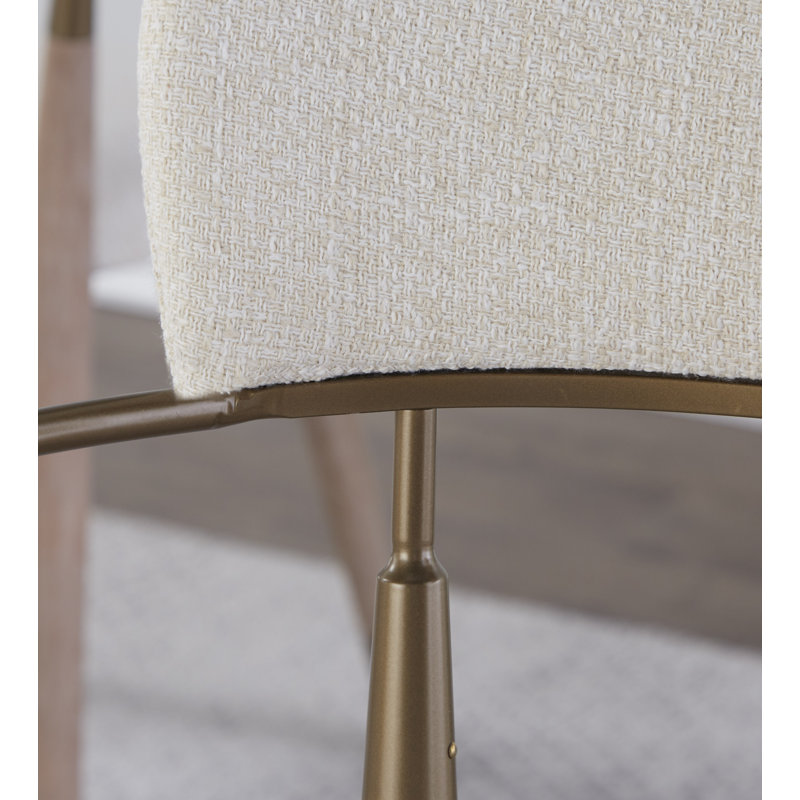 Eatons 17.75'' H Upholstered Armchair, Cream, Whitewashed