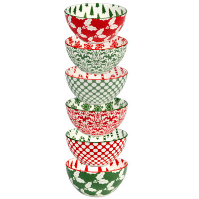 Winter Medley Set of 6  All Purpose Bowl 4.75in asst