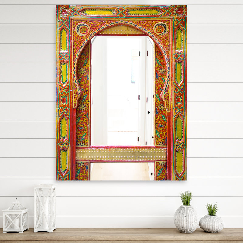 Porte d'entrée marocaine - miroir traditionnel - grand miroir mural imprimé, H 24 po x l 32 po
