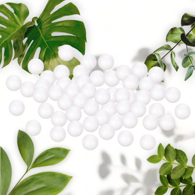 50Pcs 1.5" White Foam Balls for Crafts and Decor