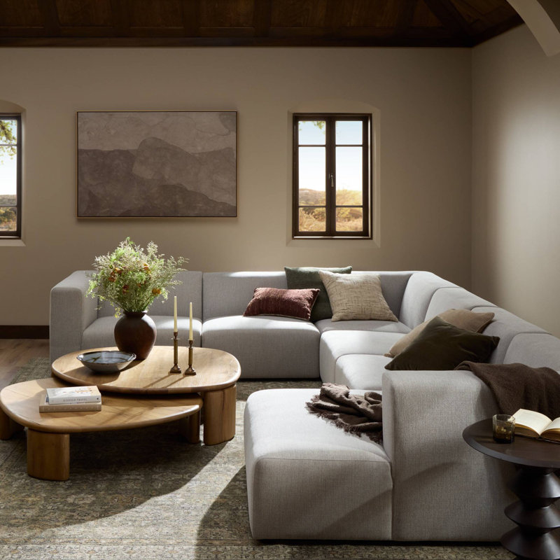 Lawndale 6PC Sectional W/ LAFC-Saxon Charcoal, Left Hand Facing, Saxon Charcoal Polyester Blend