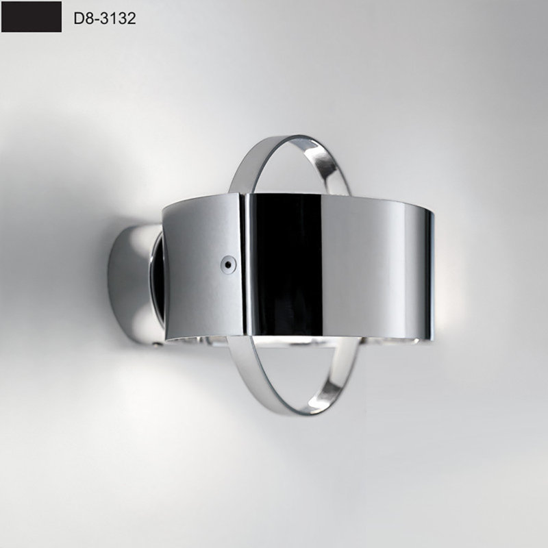 Ring 1 - Light Armed Sconce, Chrome, Black