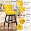  Tabouret de bar pivotant à 360 ° en velours avec dossier, garniture cloutée et pieds robustes en bois massif, fauteuil confortable pour la cuisine, la salle à manger et le restaurant-377555511