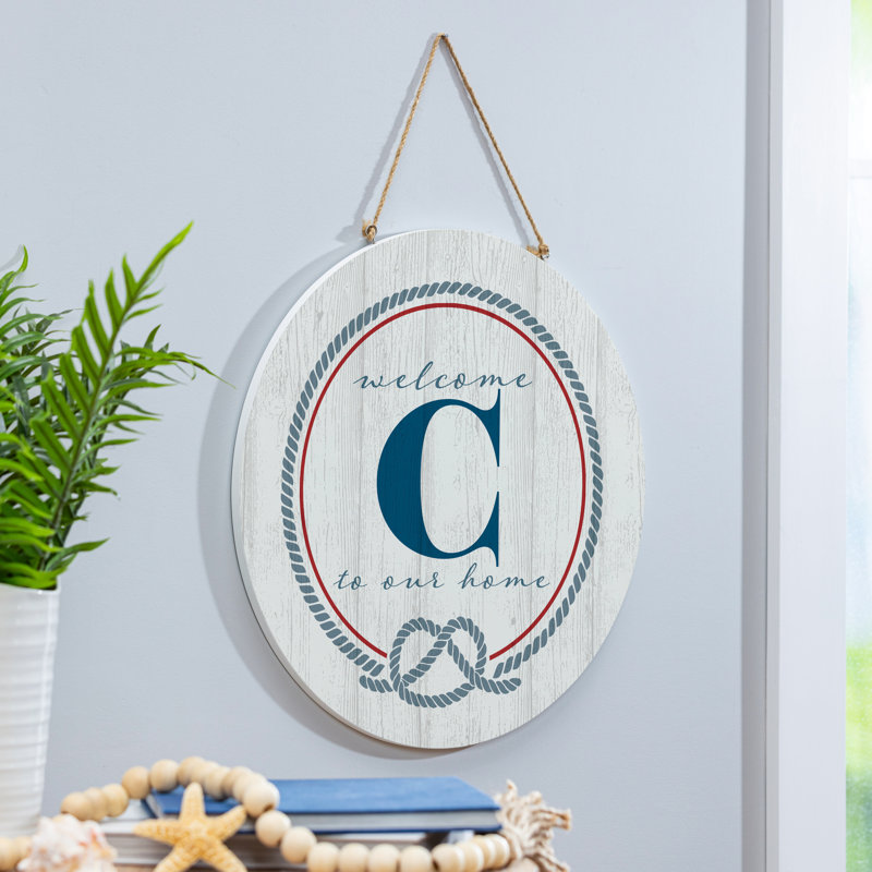 Monogramme de porte côtière 18 "C, Bleu / blanc / rouge
