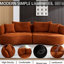 Salon modulaire orange, coussins amovibles, tissu, structure en bois massif - rembourrage en éponge haute densité, conception délicate, forme de lune incurvée avec accoudoir intégré, assemblage facile pour l'espace