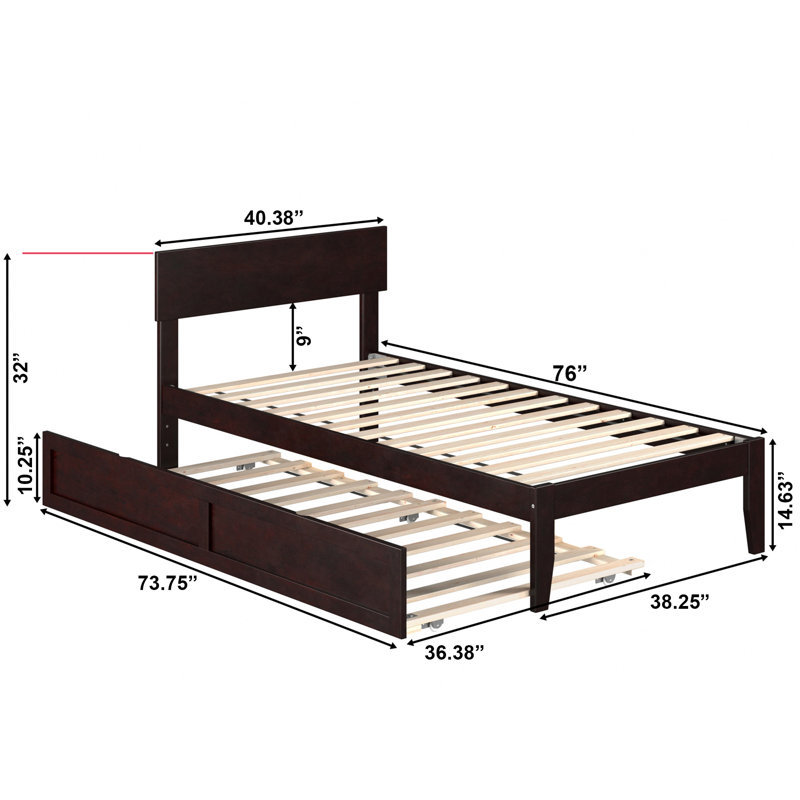 Farrah Kids Twin with Trundle, Twin, Espresso