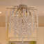 Lustre rond en cristal 12 po argent moderne, base G9, sans ampoule incluse, pour la salle à manger