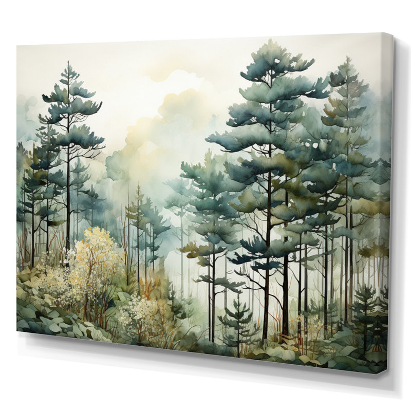 Décorations murales «Tonalis Whispering Pines Pointillism I», H 12 po x l 20 po, Toile tendue, Sans cadre