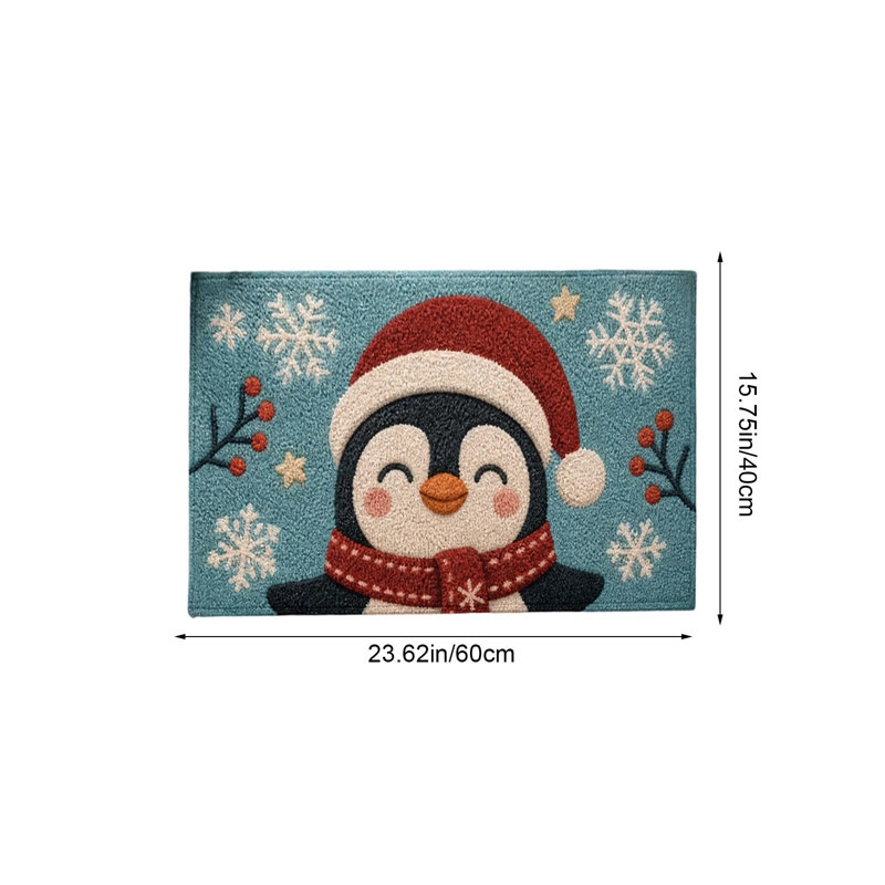 Tapis de porte d'entrée de Noël pour tapis de Noël, Multicolore