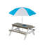 Wooden Kids Picnic Table/ Sand And Water Table With Umbrella/ Activity Table For Outdoor Backyard Patio Play