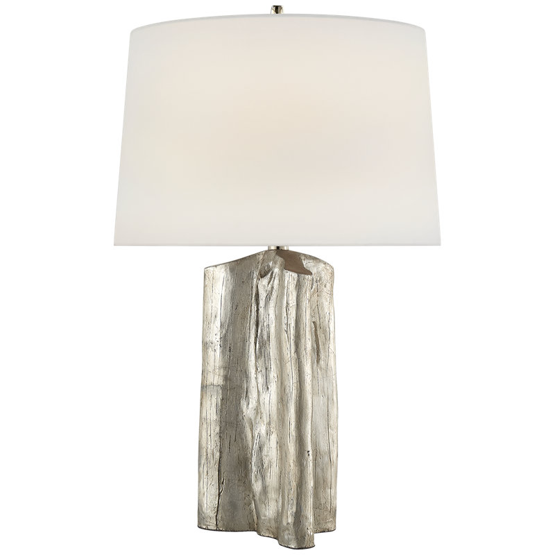 Sierra Buffet Table Lamp, Burnished Silver Leaf, Fabric