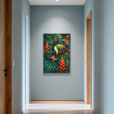 Animals Tropical Birds And Lush Foliage Pattern