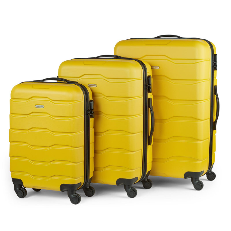 3pc Abs Mustard Yellow Luggage Set
