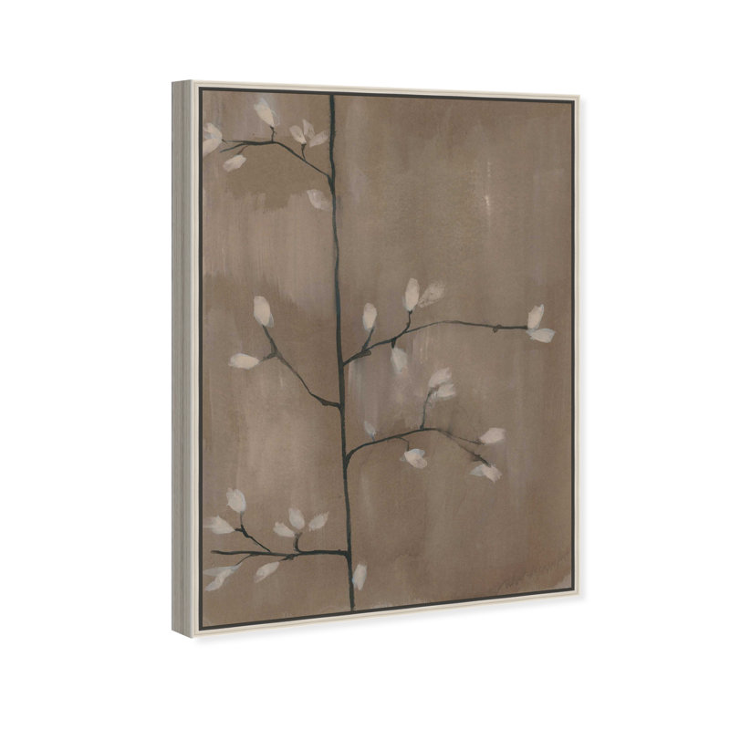 Blossoming Twig II Canvas Floral & Botanical Print by Oliver Gal, Black Frame, 10 x 15, 16"H x 11"W, Silver Frame