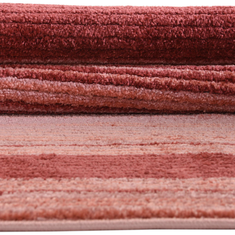 Tapis d'intérieur rayé Hulsey, Red, Rectangle 7 pi 10 po x 10 pi 2 po