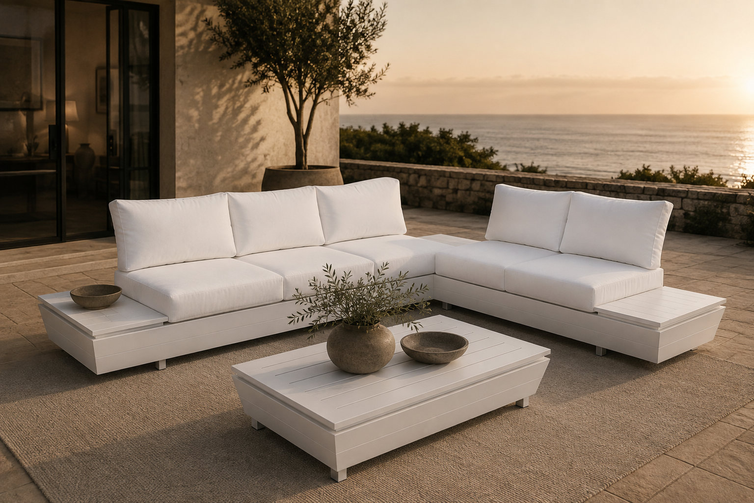 Amarillo 5-Person Patio Seating Group, White