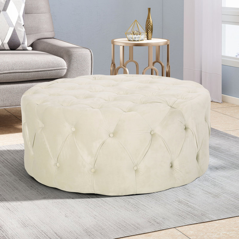 40 po Largeur et profondeur beige avec extérieur en velours, 17,47 po de hauteur, 39,97 po beige, grand, 27,05 lb