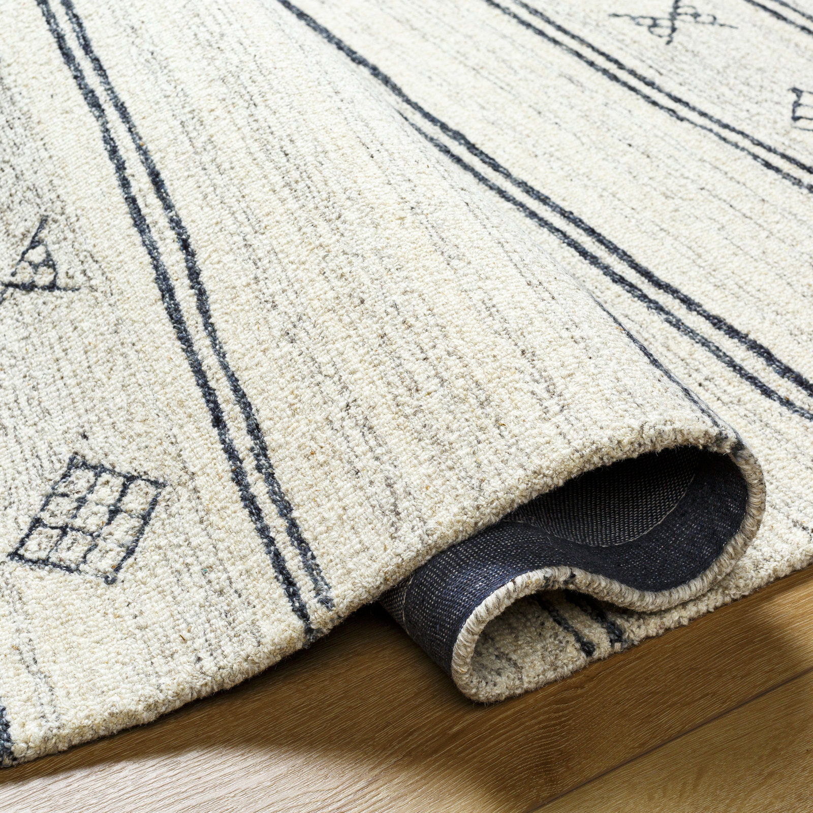 Milada Hand-Tufted Striped Rug, Rectangle 8'10" x 12'
