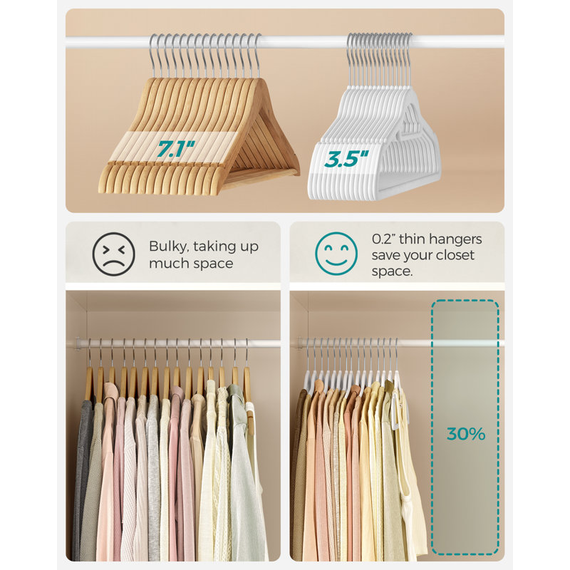 Aladrian Non-Slip Standard Hanger, White
