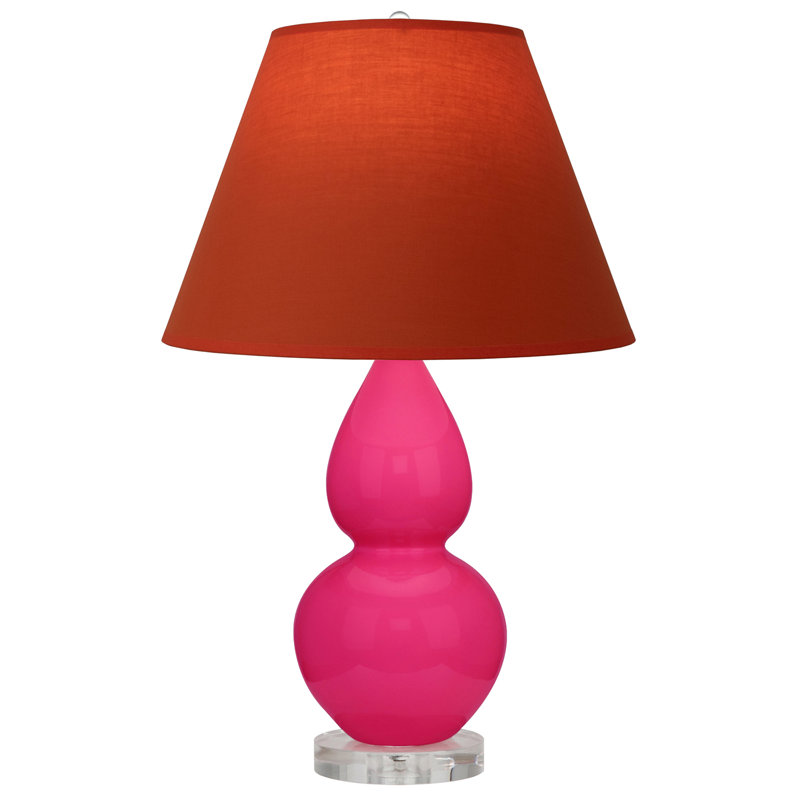 Petite lampe d'appoint à double gourde, Rose Razzle, Tanger / taupe