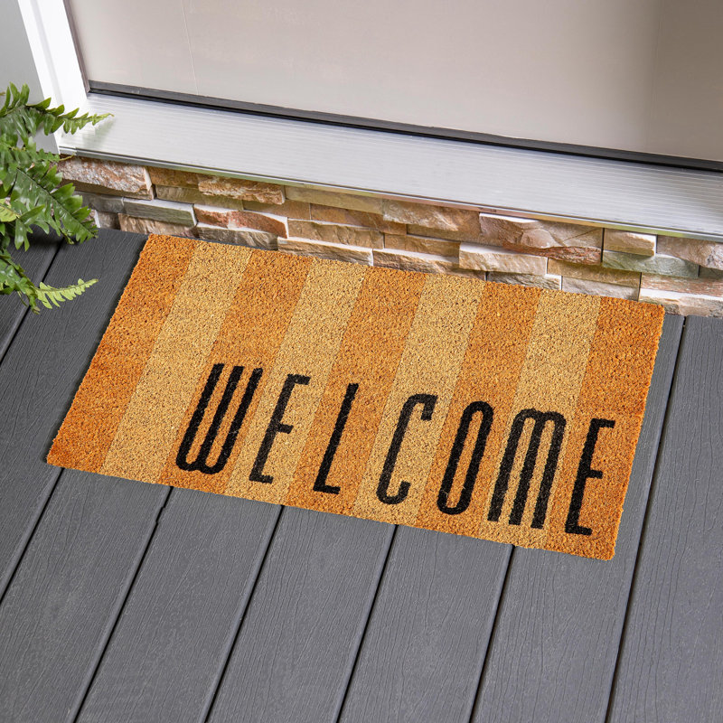 Welcome Striped Mat