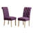 Banff 5-Piece Dining Set, Cross-Buck Round Table With 4 Tufted Chairs, Purple