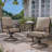 7-Piece Outdoor Fire Pit Set With 48" Aluminum Gas Table (40,000 BTU) & 6 High-Back Swivel Glider Chairs-231776384