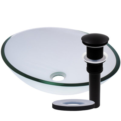 Novatto 15'' Clear Glass Oval Bathroom Sink