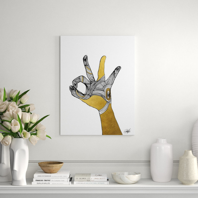 Sign Language II Print by Kelli Ellis, Gilded Gold, 53" H x 40" W x 1.5" D