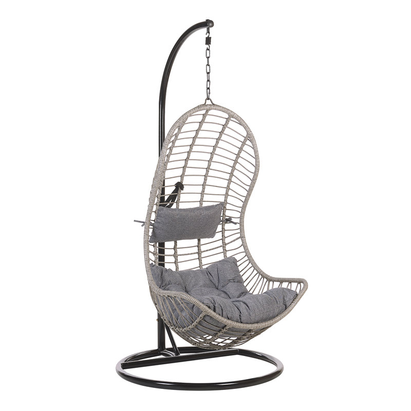 Shayna Swing Chair with Stand, Light Grey, Light Grey