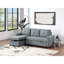 Modern Square Arm Sectional With Pull Out Bed And Chaise Storage In Black Grey Polyfiber