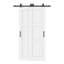 Portes doubles de grange coulissantes 28 po x 80 po à 3 panneaux blancs avec ensemble de quincaillerie-117400887